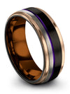 Matte Black Men Wedding Bands Black Tungsten Engagement Band 8mm Forty Fifth - Charming Jewelers