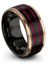 10mm Black Line Rings Tungsten Band for Female Black Gunmetal Black 10mm 14 - Charming Jewelers