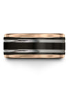 Unique Black Men Wedding Band Tungsten Bands Set Rings Promise Ring Grandmother - Charming Jewelers