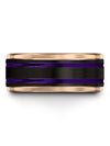 10mm Purple Line Wedding Personalized Tungsten Ring for Mens Customized - Charming Jewelers
