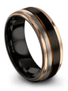 Wedding and Engagement Woman&#39;s Bands Tungsten Band for Ladies Black Copper - Charming Jewelers
