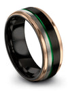 Woman&#39;s Friendship Bands Man Wedding Rings Tungsten Black 8mm Minimalist Rings - Charming Jewelers