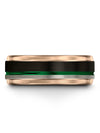 Modern Wedding Band for Men&#39;s Tungsten Christmas Bands Black Band Simple 8mm - Charming Jewelers