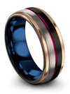 Black Metal Wedding Bands 8mm Tungsten Ring Black Bands for Guy 8mm Best - Charming Jewelers