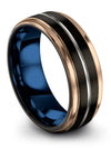 Men 8mm Wedding Band Black Exclusive Wedding Ring Cool Couple Rings Anniversary - Charming Jewelers