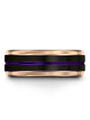 Tungsten Black Purple Wedding Band Woman Black Ladies Wedding Ring Tungsten - Charming Jewelers