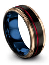 Black Promise Rings Sets for Guy Black Red Tungsten