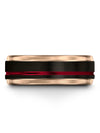 Minimalist Promise Ring Exclusive Wedding Bands Black Fucshia Jewelry 8mm 70 - Charming Jewelers