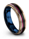 Guy Wedding Band 6mm Gunmetal Line Tungsten Wedding Ring Black and Gunmetal I - Charming Jewelers