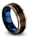 Womans Brushed Black Wedding Ring Tungsten Band Her and Wife Brushed Black - Charming Jewelers