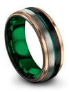 Woman Tungsten Anniversary Band Sets Tungsten 8mm Wedding Band 8mm Teal Line - Charming Jewelers