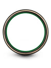 Woman 6mm Rings Black Green Tungsten Bands Simple Black Ladies Wedding Rings - Charming Jewelers