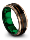Black Wedding Ring Sets for Boyfriend and Him Tungsten Ring