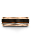 Black Copper Wedding Ring for Woman Men&#39;s Black Wedding Band Tungsten Mens - Charming Jewelers