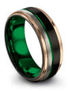 Matching Black Green Wedding Bands Male Black Rings Tungsten Couples Band - Charming Jewelers
