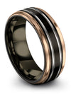Unique Ladies Wedding Rings Tungsten Wedding Ring for Ladies 8mm Black Rings - Charming Jewelers