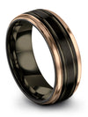 Tungsten Anniversary Ring Sets for Male Tungsten Men Band Engagement Male Black - Charming Jewelers