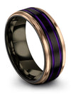 Guy Wedding Rings Unique Black and Purple Black Tungsten Ring for Guys Wedding - Charming Jewelers
