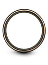 Wedding Band Personalized Tungsten Woman Band Black and Copper Mid Bands Set - Charming Jewelers