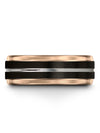 Guy Black Wedding Rings Tungsten Wedding Band for Female Engagement Bands - Charming Jewelers
