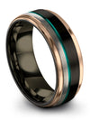 Tungsten Her and Girlfriend Promise Rings Tungsten Band for Ladies Guy Black - Charming Jewelers
