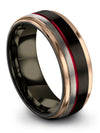 Black Mens Wedding Rings Engraved Tungsten Ring for Lady