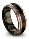 Black Wedding Bands Set Black Tungsten Carbide Rings for Men&#39;s Jewelry Bands - Charming Jewelers