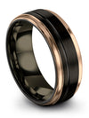 Wedding Ring for Male Sets Black Tungsten Engagement Men Ring Black Band - Charming Jewelers