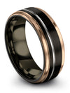 Plain Wedding Ring Lady Tungsten Ring Woman Brushed Black Ring for Couple - Charming Jewelers