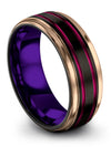 Wedding Bands Set Her and Her Black 8mm Woman&#39;s Tungsten Band Midi Rings Set - Charming Jewelers