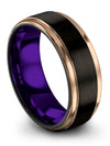 8mm Male Wedding Rings Black Tungsten Black Wedding Rings for Mens Wife Black - Charming Jewelers