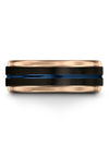 Black Blue Line Wedding Rings Tungsten Carbide Black Jewelry for Guys Bands - Charming Jewelers
