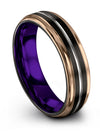 Black Plain Wedding Rings Simple Tungsten Bands Promise Band for Woman Unique - Charming Jewelers