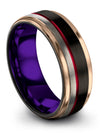 Ladies Black Metal Wedding Bands Men&#39;s Engagement Rings Tungsten Carbide Ring - Charming Jewelers