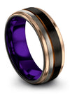 Black Wedding Band Sets for Her and Husband Tungsten Wedding Band Set - Charming Jewelers