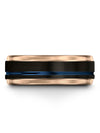 Wedding Ring Black Blue Polished Tungsten Rings Black Blue Ring for Men&#39;s - Charming Jewelers
