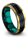 Tungsten Promise Band Guy Black Blue Men&#39;s Tungsten Wedding Bands Black Guys - Charming Jewelers