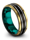 Woman Wedding Band Ring Tungsten Wedding Ring Black Her and Him Bands Promise - Charming Jewelers
