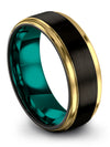 Wedding Rings Jewelry Black Tungsten Carbide 8mm Black Finger Band Personalized - Charming Jewelers