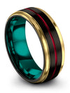 Woman Black Teal Wedding Band Tungsten Band Rings Engraving Promise Bands - Charming Jewelers