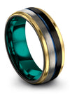 Black Wedding Engagement Female Ring Tungsten Ring Brushed Matching Couple - Charming Jewelers