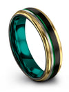 Men Engravable Wedding Ring Black Green Tungsten Bands for Woman Large Black - Charming Jewelers