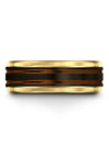 Black and Copper Wedding Rings for Men Tungsten Wedding Rings for Fiance - Charming Jewelers