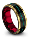 Black Wedding Engagement Ring Tungsten Bands Wedding Bands Mid Ring Set Black - Charming Jewelers