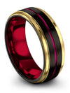 Wedding Bands for Her and His Sets Tungsten Ring for Woman&#39;s 8mm Brushed Solid - Charming Jewelers