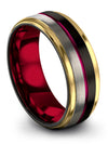 Wedding Rings Matching Brushed Black Tungsten Guy Wedding Band Girlfriend Day - Charming Jewelers