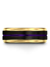 Black Plated Wedding Ring 8mm Purple Line Tungsten Bands Couples Ring Set - Charming Jewelers