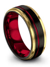 Black Wedding Tungsten Ring Sets for Couples Engraved Ring Thirteenth Year - Charming Jewelers