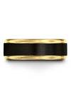 Wedding Ring for Couples Black Personalized Tungsten Bands Him Engagement - Charming Jewelers