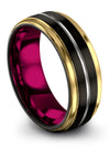 Wedding Ring for Wife and Her Black Tungsten Engagement Guy Bands His - Charming Jewelers